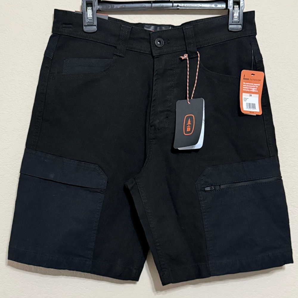 Bass Outdoor Mens Pro Cargo 9" Shorts  Size 28 Black